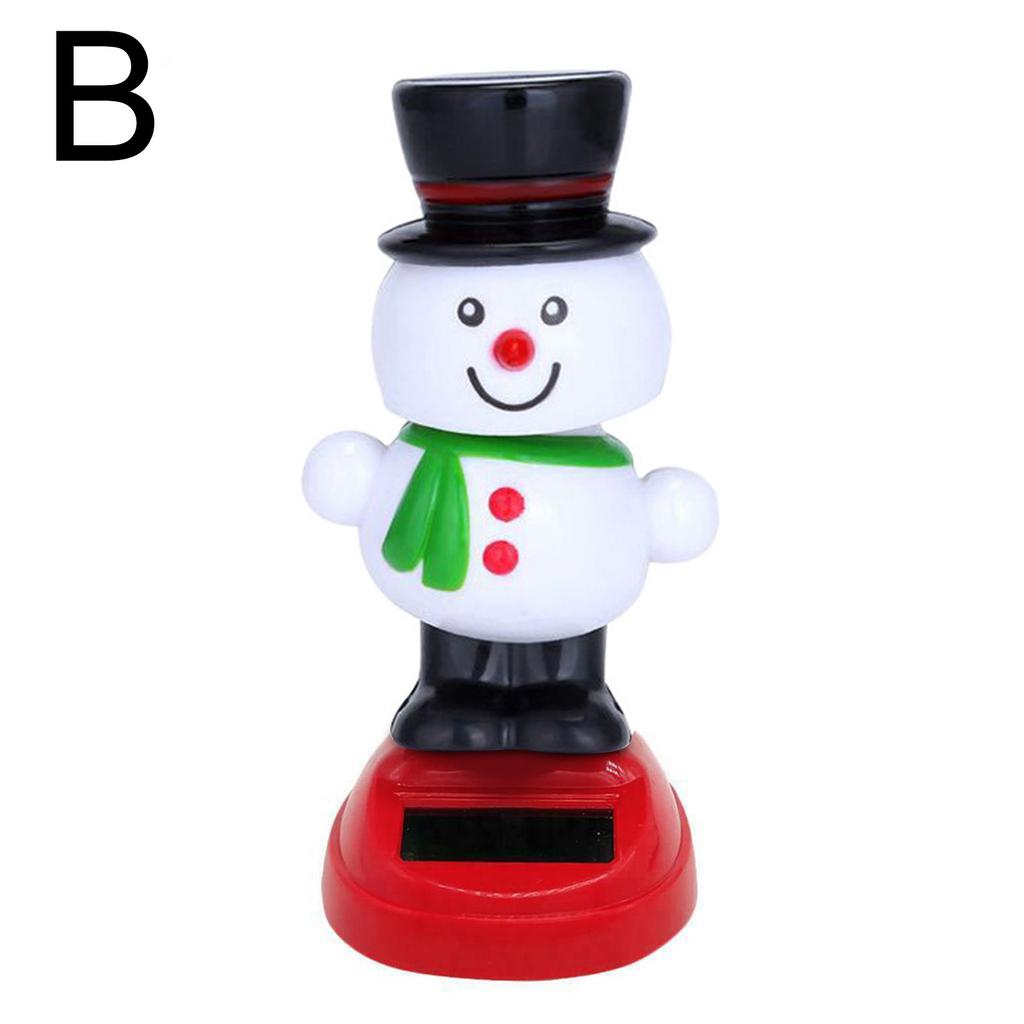 2022 Christmas Cute Car Ornament Solar Dancing Christmas Tree Snowman Santa Claus Elk Automatic Swing Car Interior Decoration