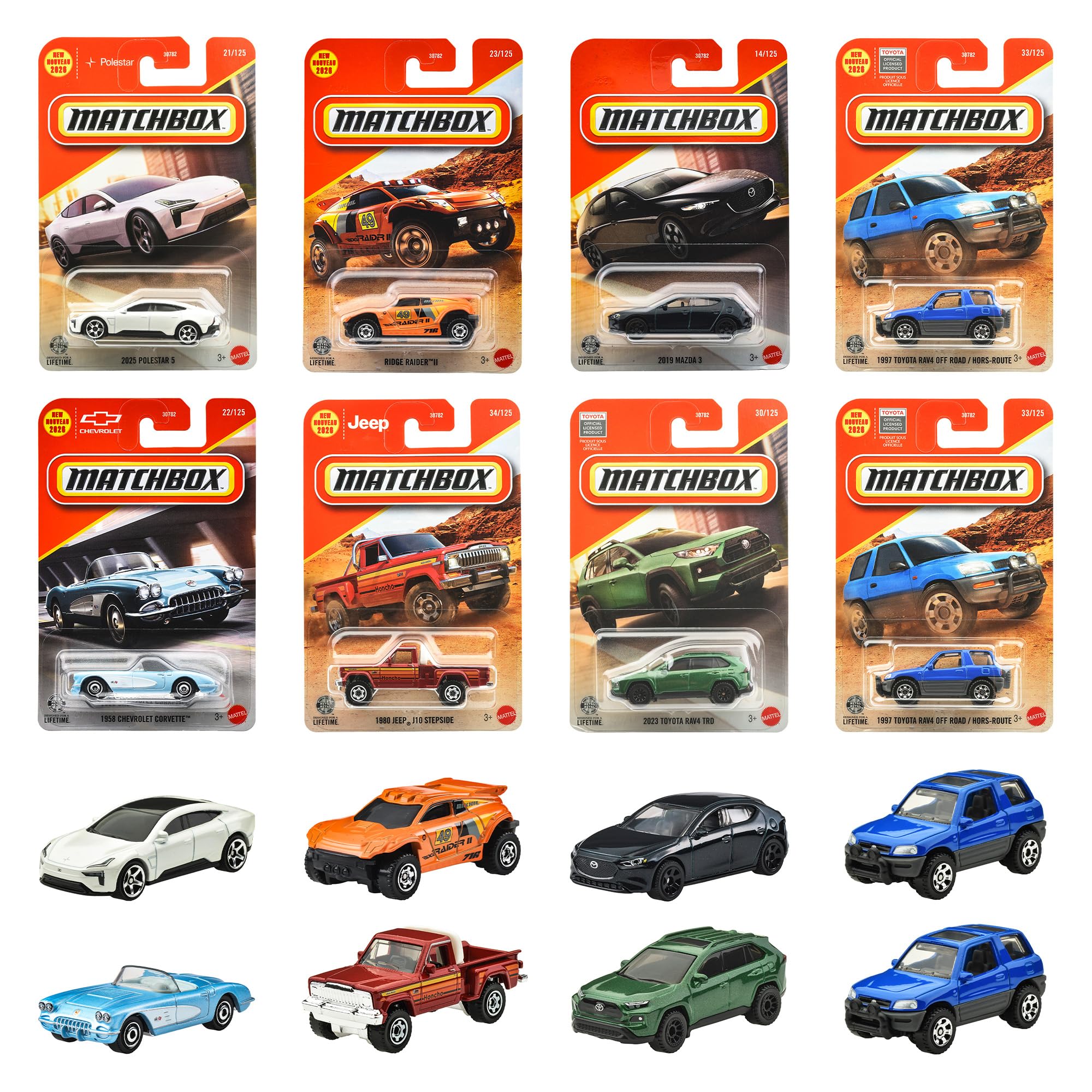 

Matchbox Основний Асортимент Автомобілів Іграшка-Транспортний Засіб Міні-Коробка Вік Автомобілі, Набір з 24 Автомобілів, Набір, 3+, Багатоцільовий, 30782-987C