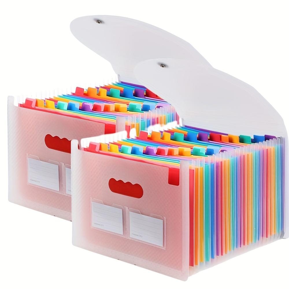 1pc Expandable A4 File Folder - Multi-Purpose Standing Document Organizer with 25 Color-Coded Index Tabs and Pockets for Office, School, and Home Use