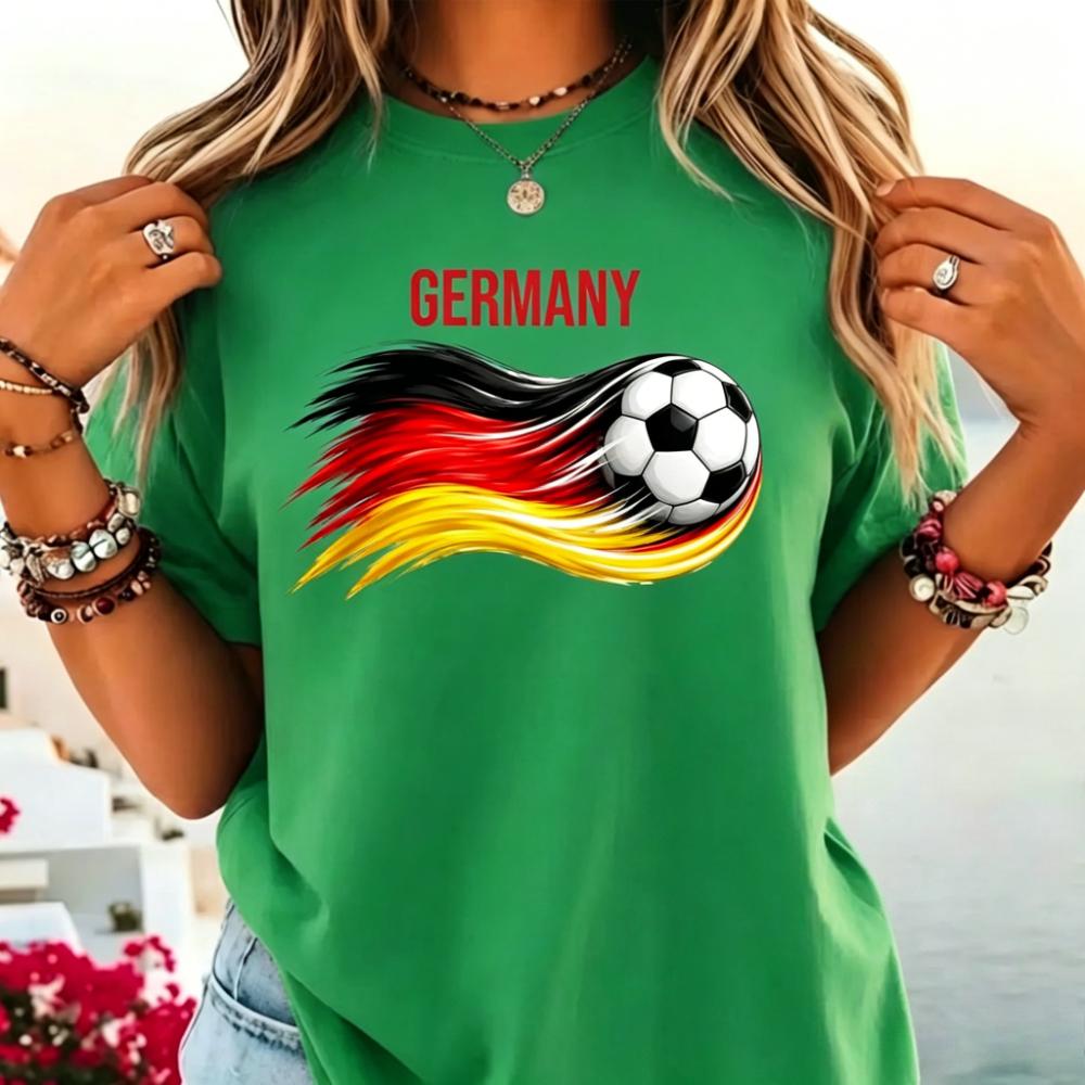 Germany Soccer Brush Stroke German National Flag Graphic TShirt Soccer Part Supplies Clothing Soccer Fans Men Women Cotton Tops