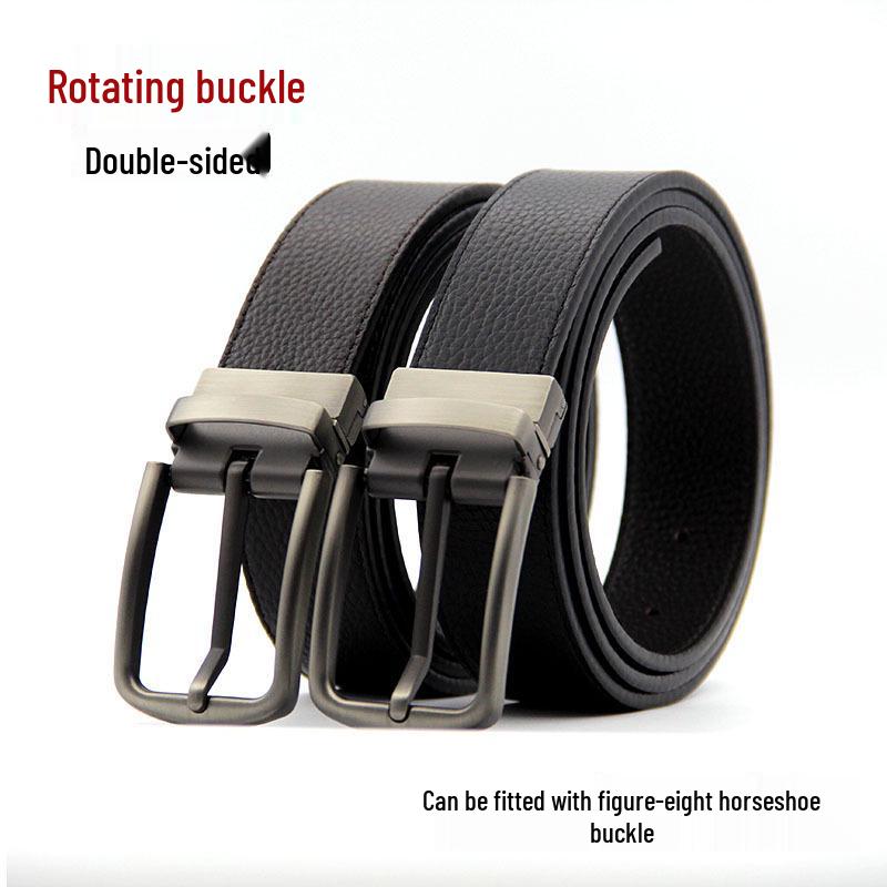 

Men s Dual-Sided Rotating Pin Buckle Leather Belt 105 cm