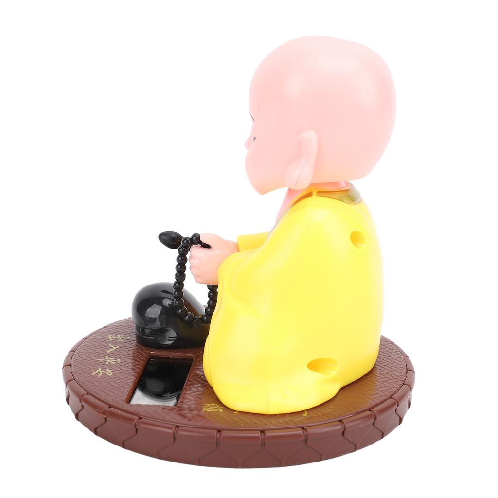 Little Monk Figurine Solar Funny Car Shaking Head Toy Chinese Little Monk Statue Car Dashboard