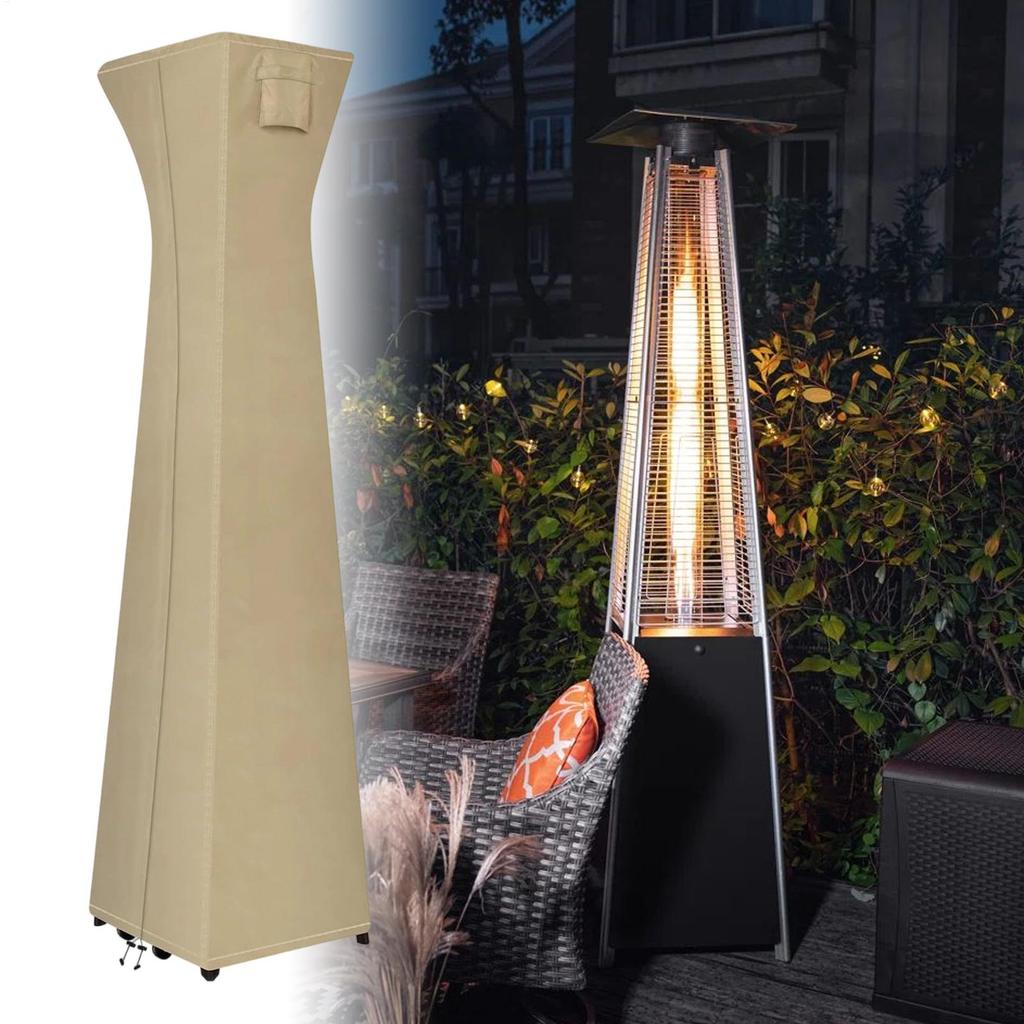 Outdoor Heater Cover With Zipper Waterproof UV-Resistant Dust-proof Outdoor Protector Standing Pyramid Heater Cover For Lawn