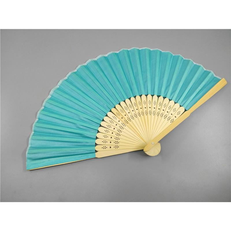 Beige Bamboo and Silk Multi-Color Cloth Fan for Weddings and Gifts
