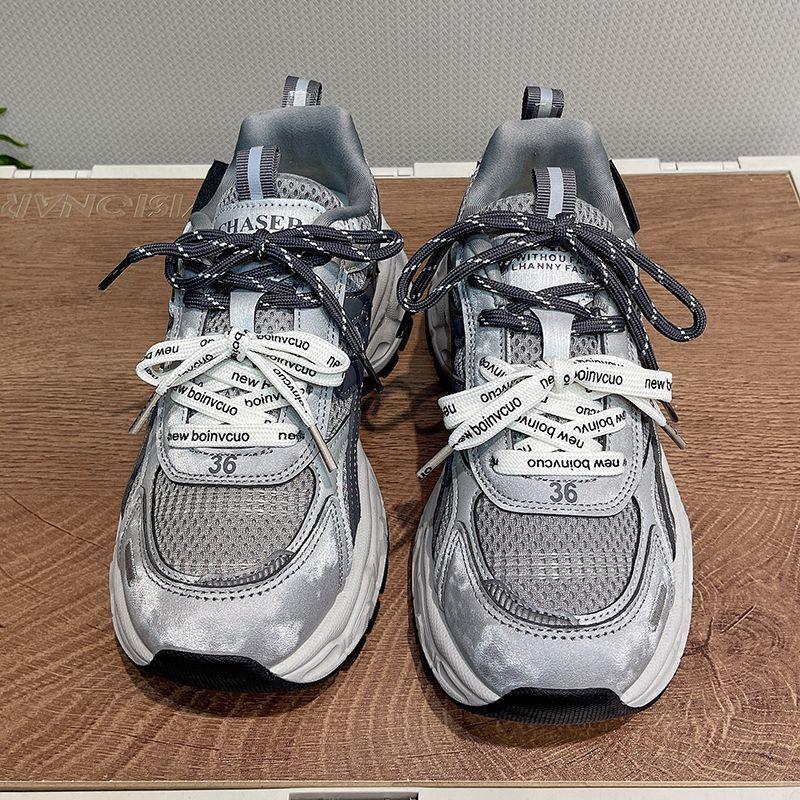 Platform dad shoes 22 spring and autumn new retro sports and leisure shoes color matching running shoes