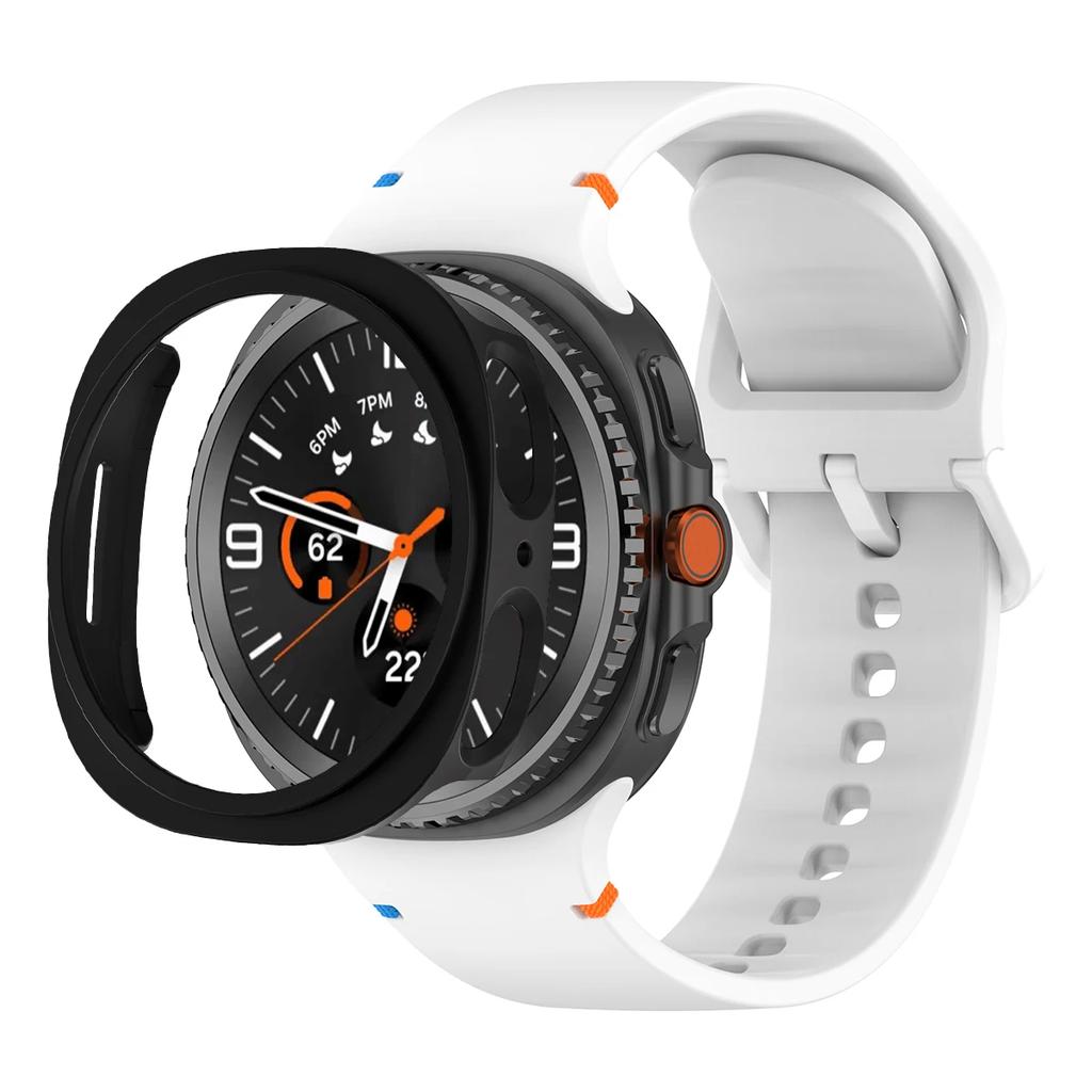PC-Hülle + Offizielles Armband Für Samsung Galaxy Watch 8 40mm 44mm Silikon Sportarmband Correa Original 1:1 Kein Spalt Bandabdeckung