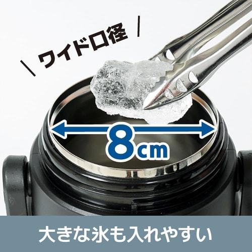 FREEAP Insulated Water Bottle, Large Capacity, 2 Liter, Sports Jug, Wide Mouth, Easy to Clean, Outdoor Use, K-10818 (Metallic Gray)