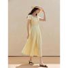 INMAN Lyocell Linen Blend French Round Neck Short Sleeve Dress
