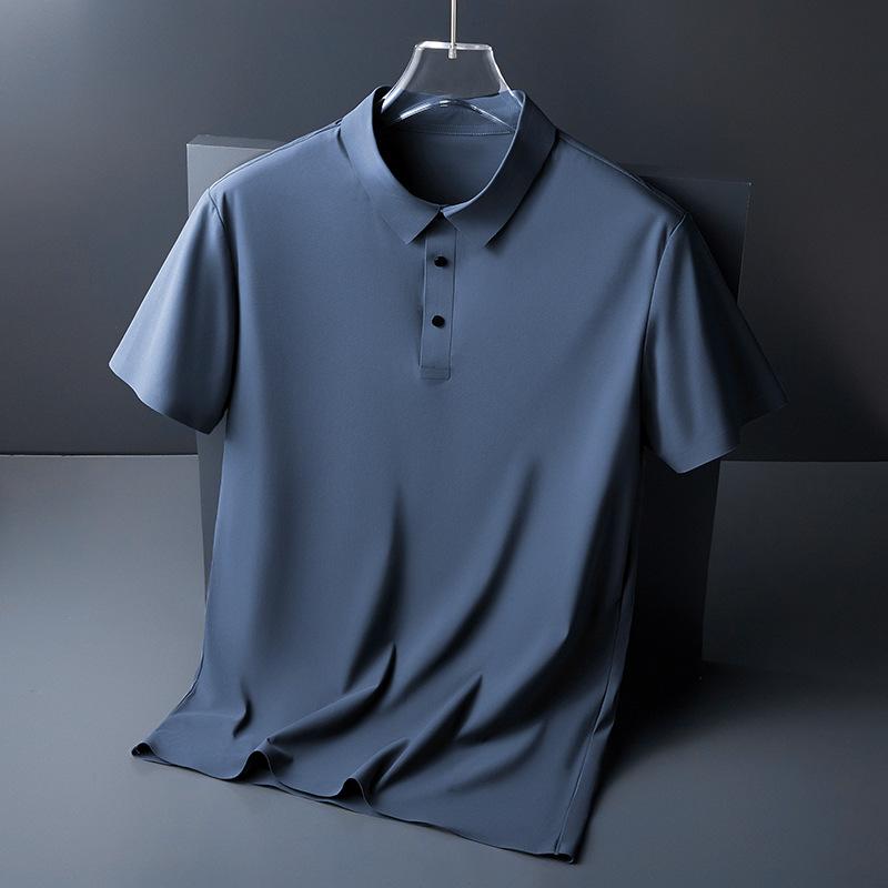 Ice Silk Summer Mens Short Sleeve Polo Shirts Golf Shirts Fashion Business Casual Male Tops Tees Polo