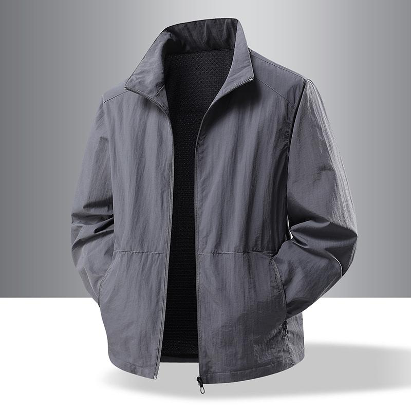 

Мужская куртка Спортивная Свободная Корейский стиль Повседневная Однотонная Карман Длинный рукав На молнии Кардиган Топ L серый