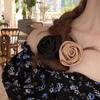 Hair Tie Silk Satin Hair Rope Flower Elastic Hair Band Sweet Rose Hair Rope  Girl