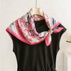 Print Scarf Neckerchief Turban Hijab Luxury Female Square Headscarf Shawl Bandana Headband Windproof Handkerchief Fashion Wraps