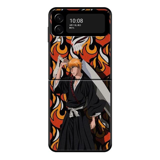 Japanische Comics Bleach Kurosaki Ichigo Hülle für Samsung Galaxy Z Flip 4 Z Flip3 5g Hülle für Galaxy Z Flip Pc Hard Phone Shell