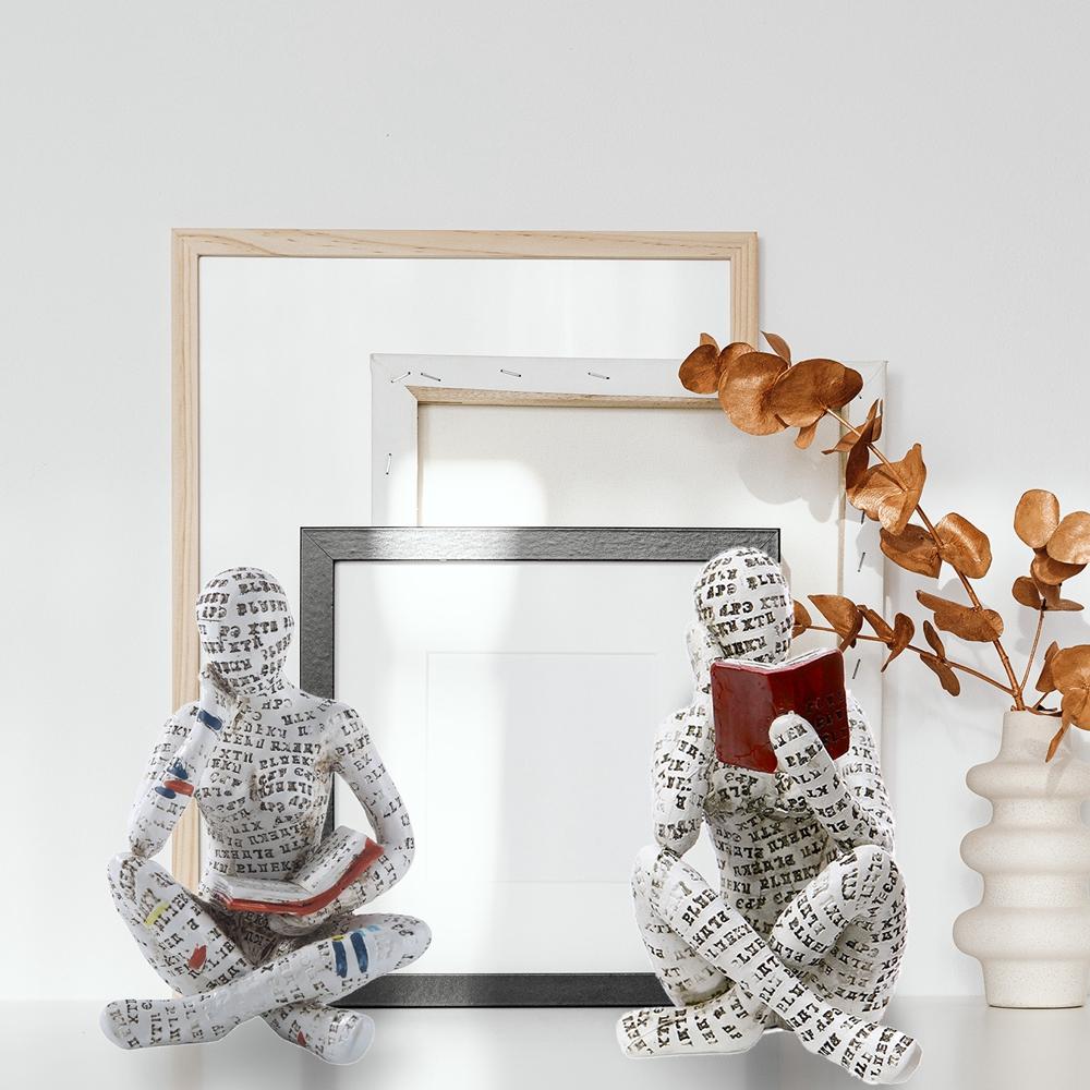 Resin Modern Abstract Aesthetic Sculptures Pulp Reading Women Figurine Aesthetic Sculpture Room Party Desktop Decor Statue