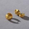 Original Design Simple Fashion Retro Niche Metal Wind Flower Pattern Ear Buckle Gold Versatile Earrings Women