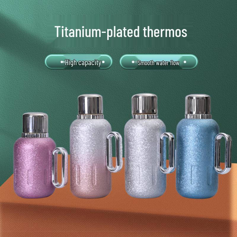 Titanium-Plated Insulated Tea and Water Kettle for Office, Home, or Outdoor Use - Large Capacity
