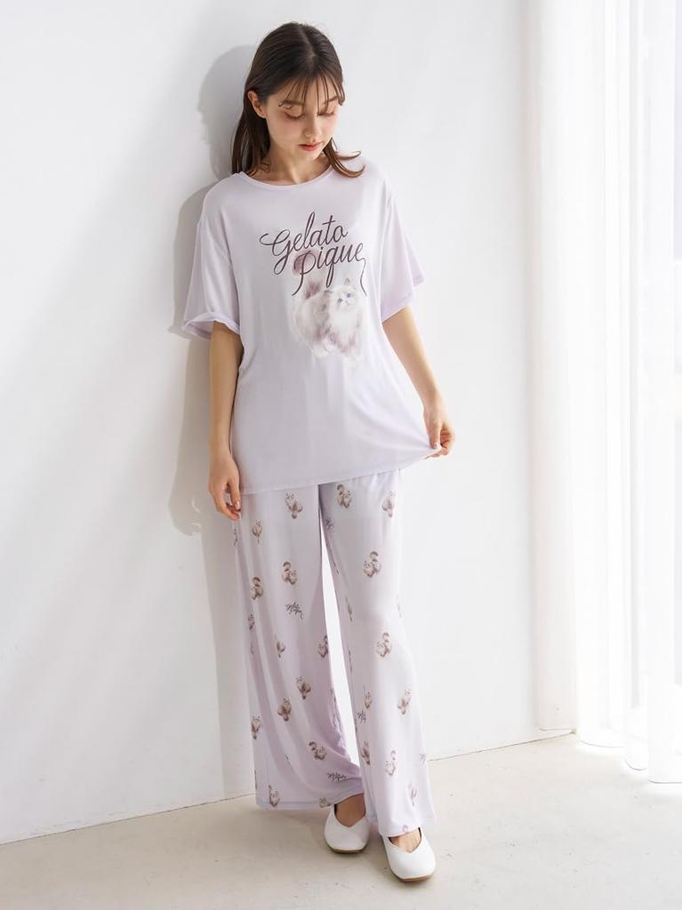 gelato pique CAT Print Long Pants PWCP252266 LAV Women's