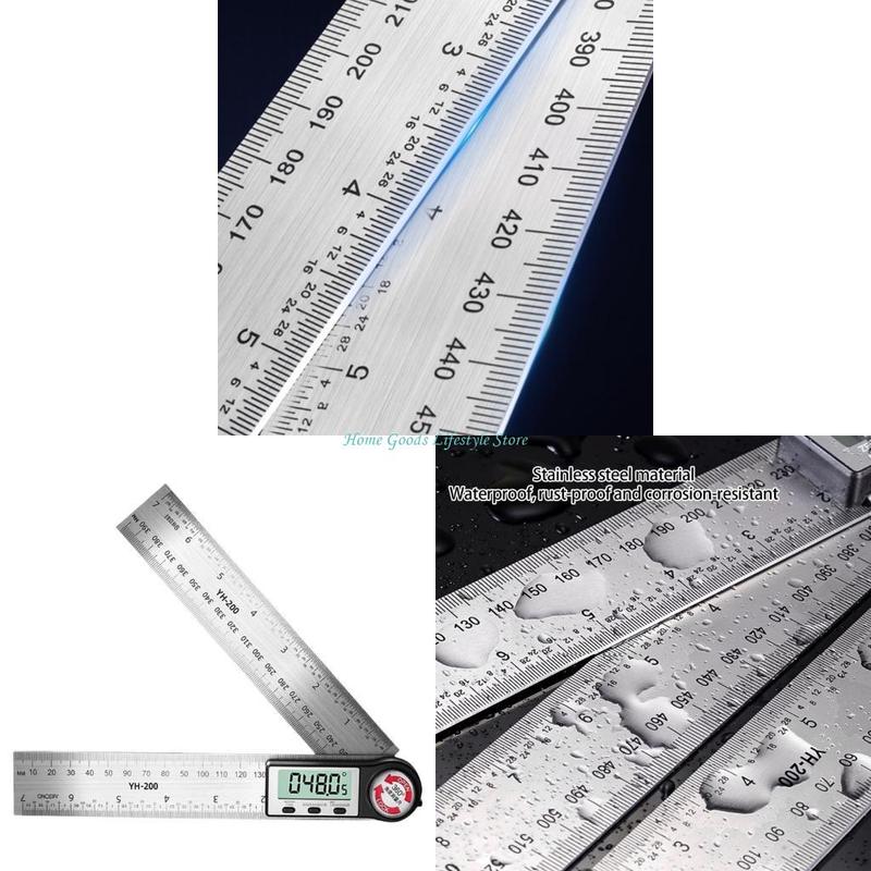 E74E 200mm Digital Angles Rulers 0 360Degree Measurement Double Scale For Workshop Use