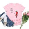 Funny Pun T Shirt I'm A Little Chili Shirt Pun Gift Short Sleeve Graphic Tee Women's T-shirts Casual Print Tshirt Women Clothes