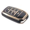 4-Button Key Fob Cover for Toyota Full Cover Key Fob Case Gold Edge Car Key Protection Cover Key Fob Shell Smart Remote Key Case