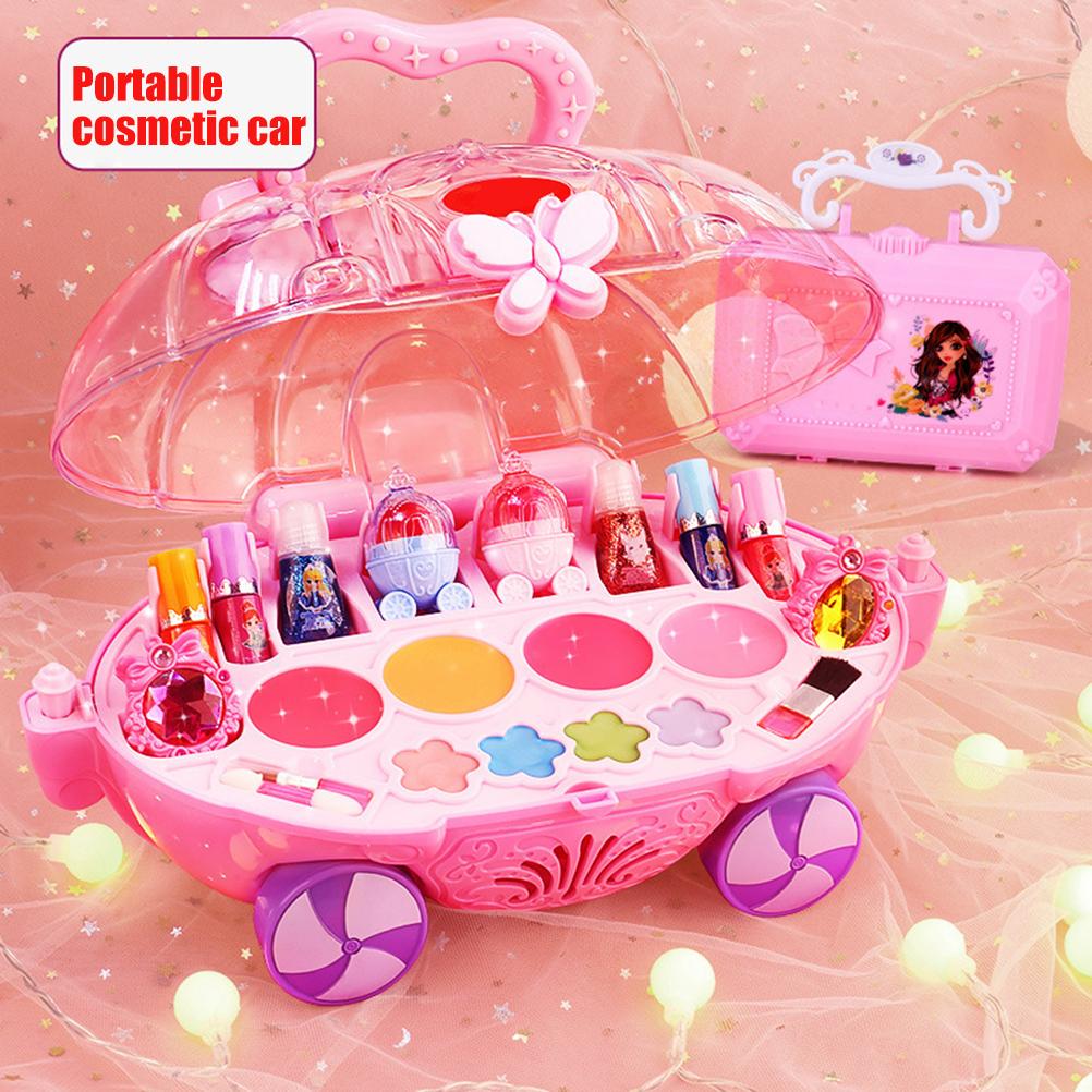 Kids Makeup Kit for Girl Washable Makeup Car Set Princess Cosmetic Beauty Set Gift Toys for
