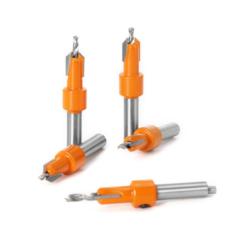 1Set Carbon Steel Woodworking Countersink Router Bit Screw Extractor Remon Demolition For Wood Milling Cutter