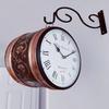 Vintage Style Hanging Metal Clock - Made with Brass / Double-sided Analogue Railway Clock / Antique Brass or Copper Ornamental Finish
