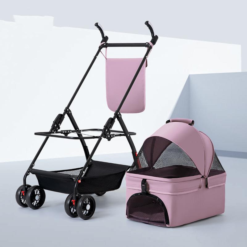 Outdoor Lightweight and Foldable Dog Stroller Lightweight Detachable Pet Strollers for Dogs Modern Household Small Dog Pet Car