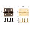 50pcs/box Hinges + 200 Screws Iron Golden/Antique Bronze 4 Holes Durable Furniture Hardware 16*13mm Mini Rounded Hinge Decor