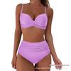 New Sexy High-Waisted Cross-Strap Two-Piece Bikini