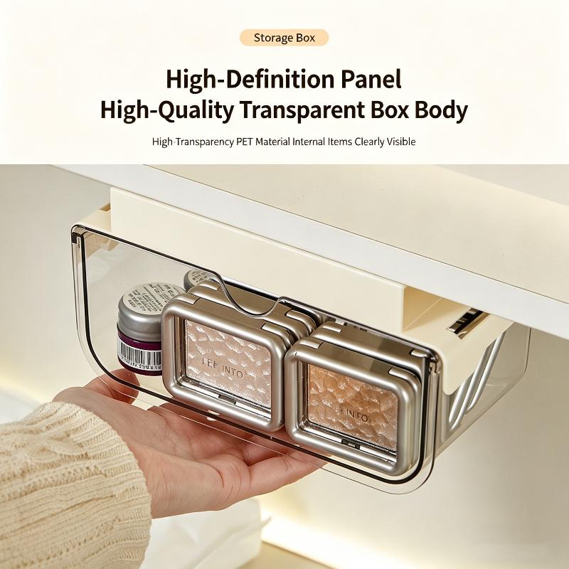 Drawer Storage Box Bathroom Transparent Suspended Cotton Swab Storage Box Under The Mirror Cabinet Pull-Out Storage Case
