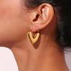 Stainless Steel Metal Peach Heart Pendant Earrings for Women Vintage Punk Gold Color Glossy Thick Heart Earrings Party Jewelry