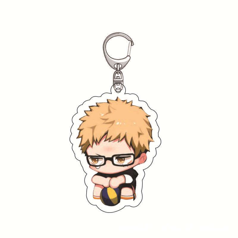 Haikyuu!! Hinata Shoyo Tobio Kageyama Daichi Sawamura Character Acrylic Car Keychain Cartoon Anime Charm Pendant Accessories