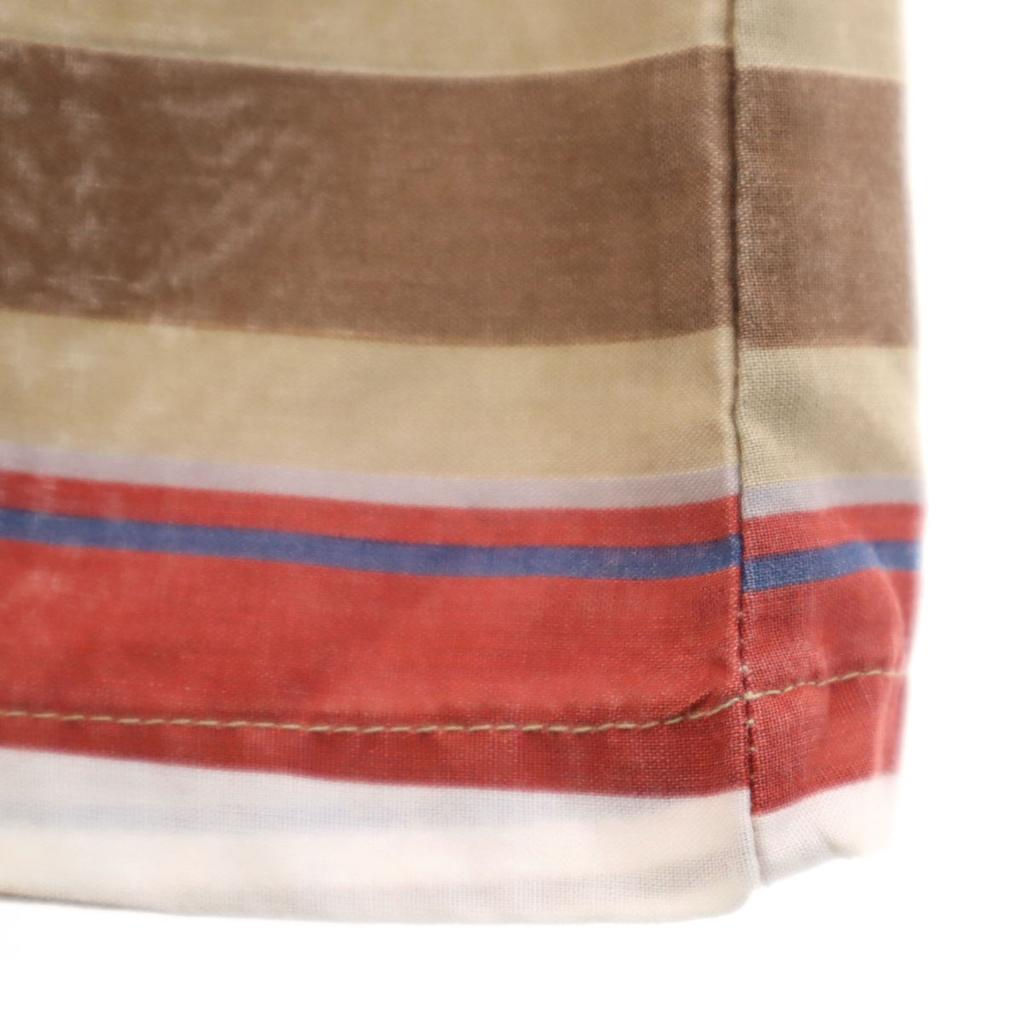 KENNINGTON 70s 80s vintage Border Pattern Short sleeve Open collar shirt Men's Used