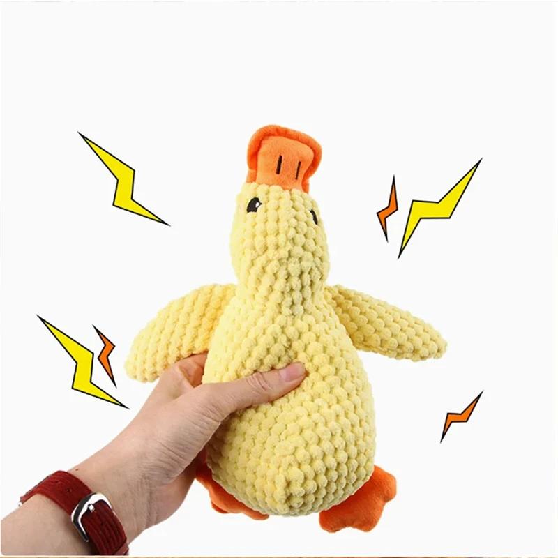 Non-Toxic Pet Plush Toy Dog Calming Duck Companion Sleeping Duck&& Chew Toy Durable Squeaky&& For Puppy Pet Teeth&& Cleaning Chew Pet Toy