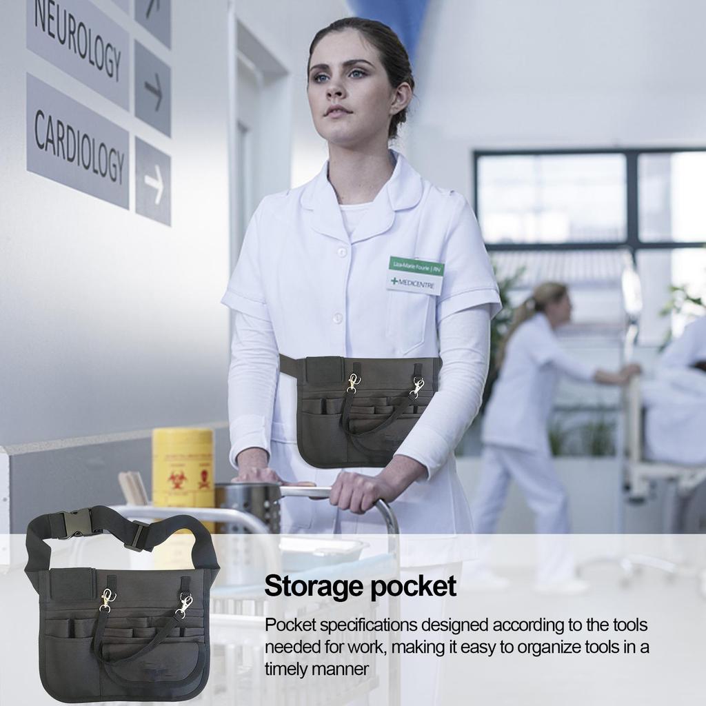 Nurses Belt Pocket Pouch Multi Compartment Large Capacity Nurse Waist Bag Professional Gear Pockets Nursing Organizer Pouch