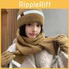 Classic Knit Hat Scarf Gloves Winter Set With Windproof Warmth For Women