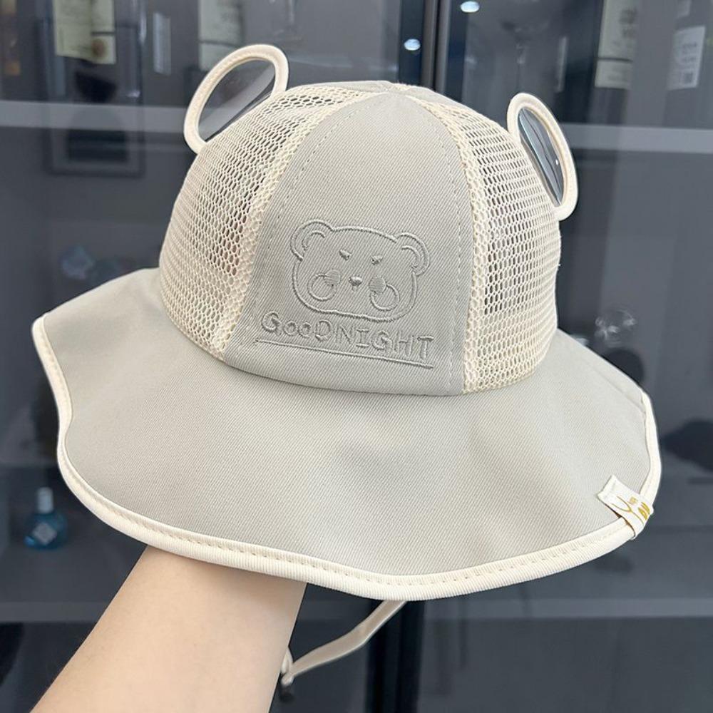 

Mesh Kids Sun Hat Cartoon Bear Children Sunscreen Caps Cute Baby Bucket Hat