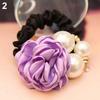 Women Satin Ribbon Rose Hairband Elastic Hair Ties Band Rope Ponytail Holder