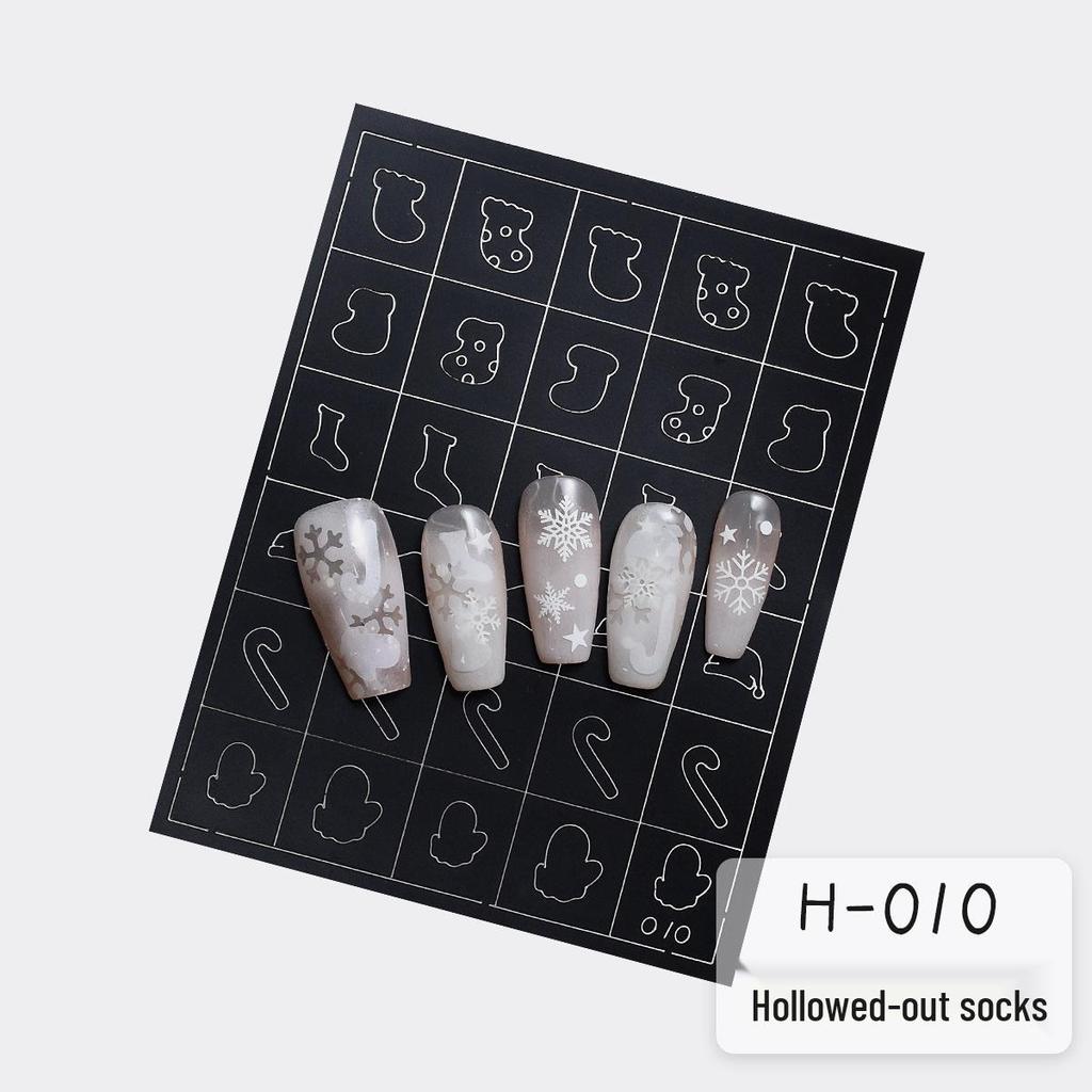 Snowflake Nail Art Stencil Stickers - Christmas French Ombre Airbrushing Decals