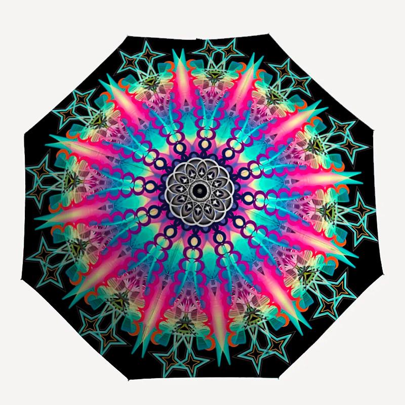 

1pc Kaleidoscope Pattern Umbrella - Portable Home Essential, Durable Iron Frame with Rod Structure, Fashion Lovers yy250910101