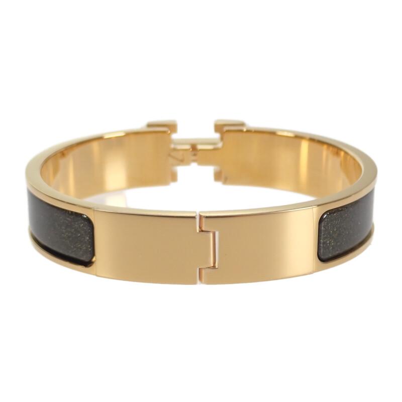 HERMES H700015F_G1PM Bracelet Noir Dore Gold Plated Women