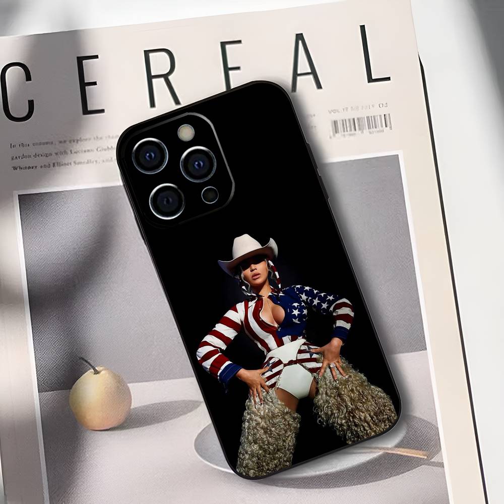 

C-Carter Cowboy B-BEYONCE Phone Case For iPhone 17,16,15,14,13,12,11 Plus,Pro Max,XS,Soft Silicone Black Cover iPhone13