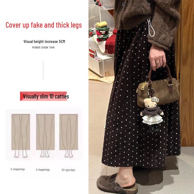 Mid-Length Polka Dot Maternity Skirt - Autumn/Winter 2025 Japanese Retro Style