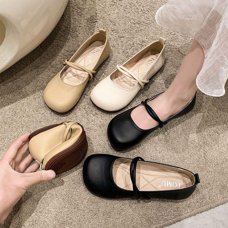 French Mary Jane shoes women's 2025 spring new temperament versatile light mouth single shoes soft sole comfortable retro grandma shoes