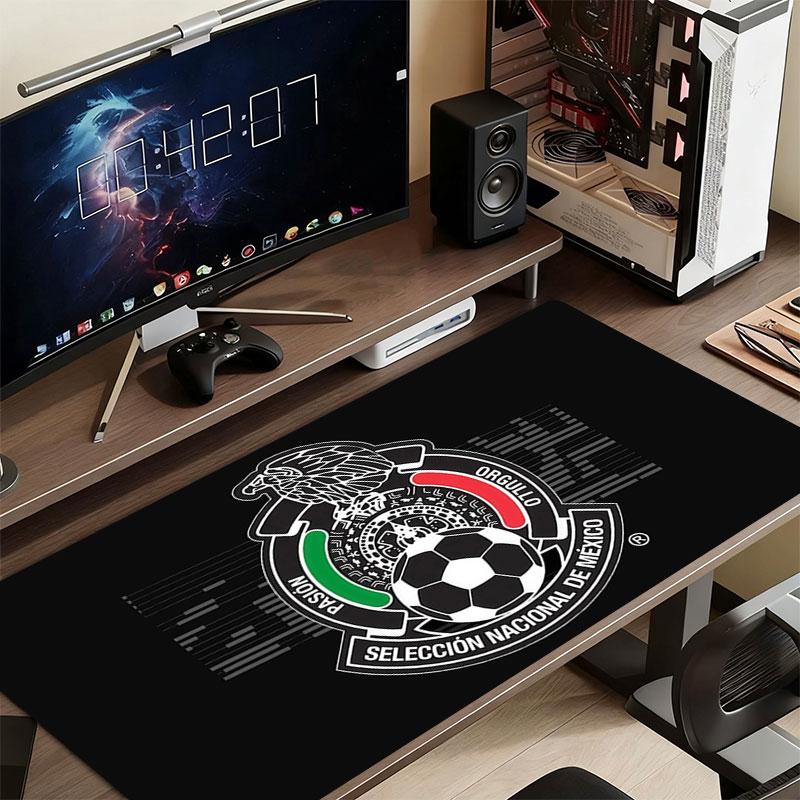 Mexico Football Art Mouse Pad, Large Gaming Desk Mat, Non-slip XXL Mousepad for Laptop & Tablet, Mini PC Playmat with Stitched Edges