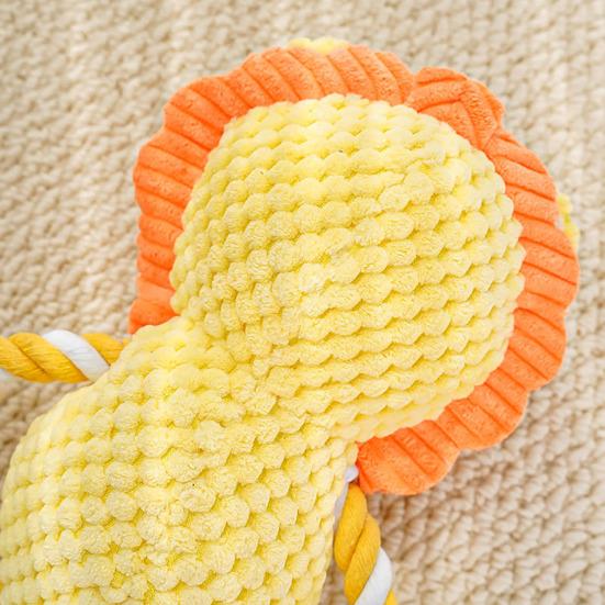 Plush Dog Toy for Aggressive Chewers Interactive Squeaky Chew Toy Soft Stuffed Animal with Cotton Rope Legs for Teething Puppies Small Medium Large