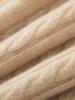 Pure Cashmere Cable Knit Zipper Cardigan Coat