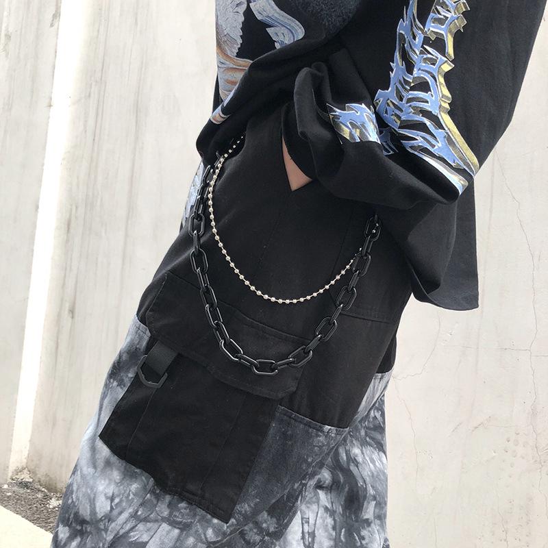 European & American Hip-Hop Style Double-Layer Fluorescent Acrylic Waist Chain with Pendant
