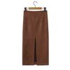 Women's Suede Bodycon Midi Skirt - Autumn/Winter Korean Retro Style